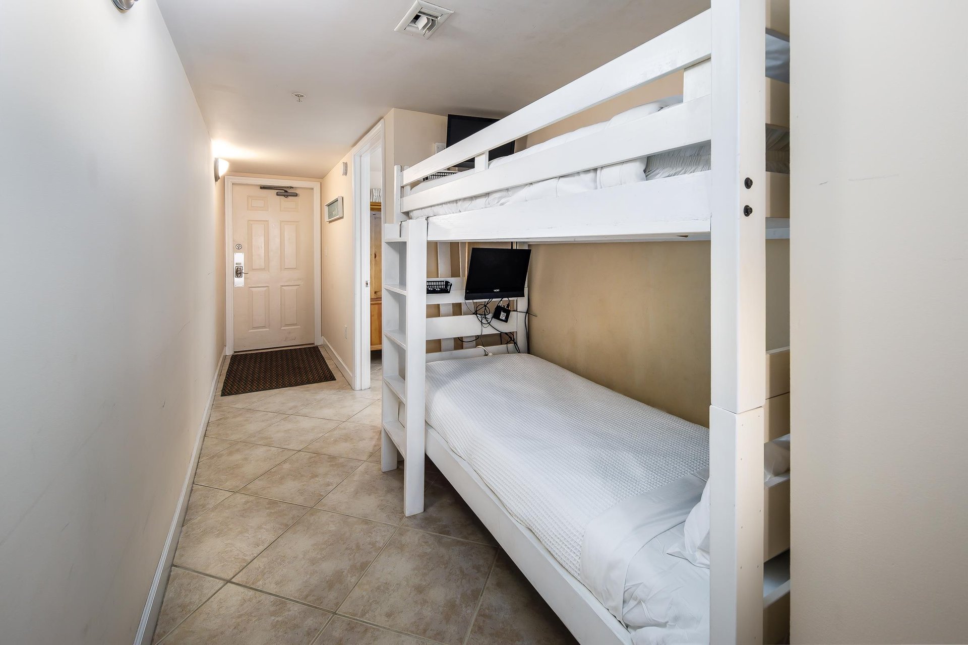 A big hit with the kids  TVs in the bunks