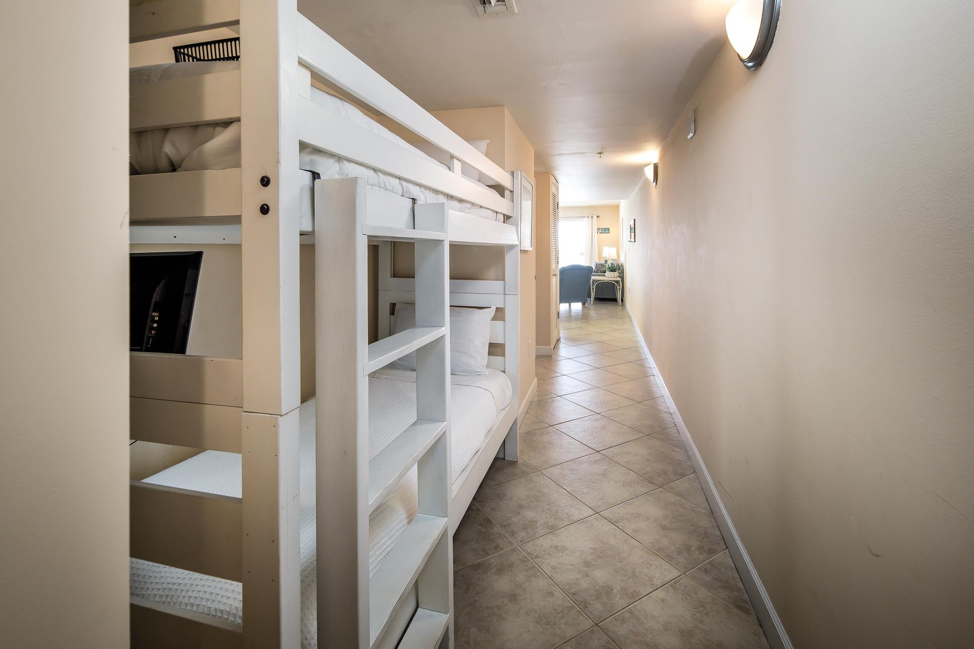 A nice set of bunk beds for additional sleepers.