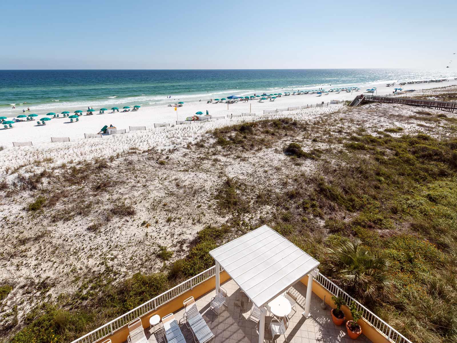 As seen from the balcony Check out these rolling dunes of powdery white sand