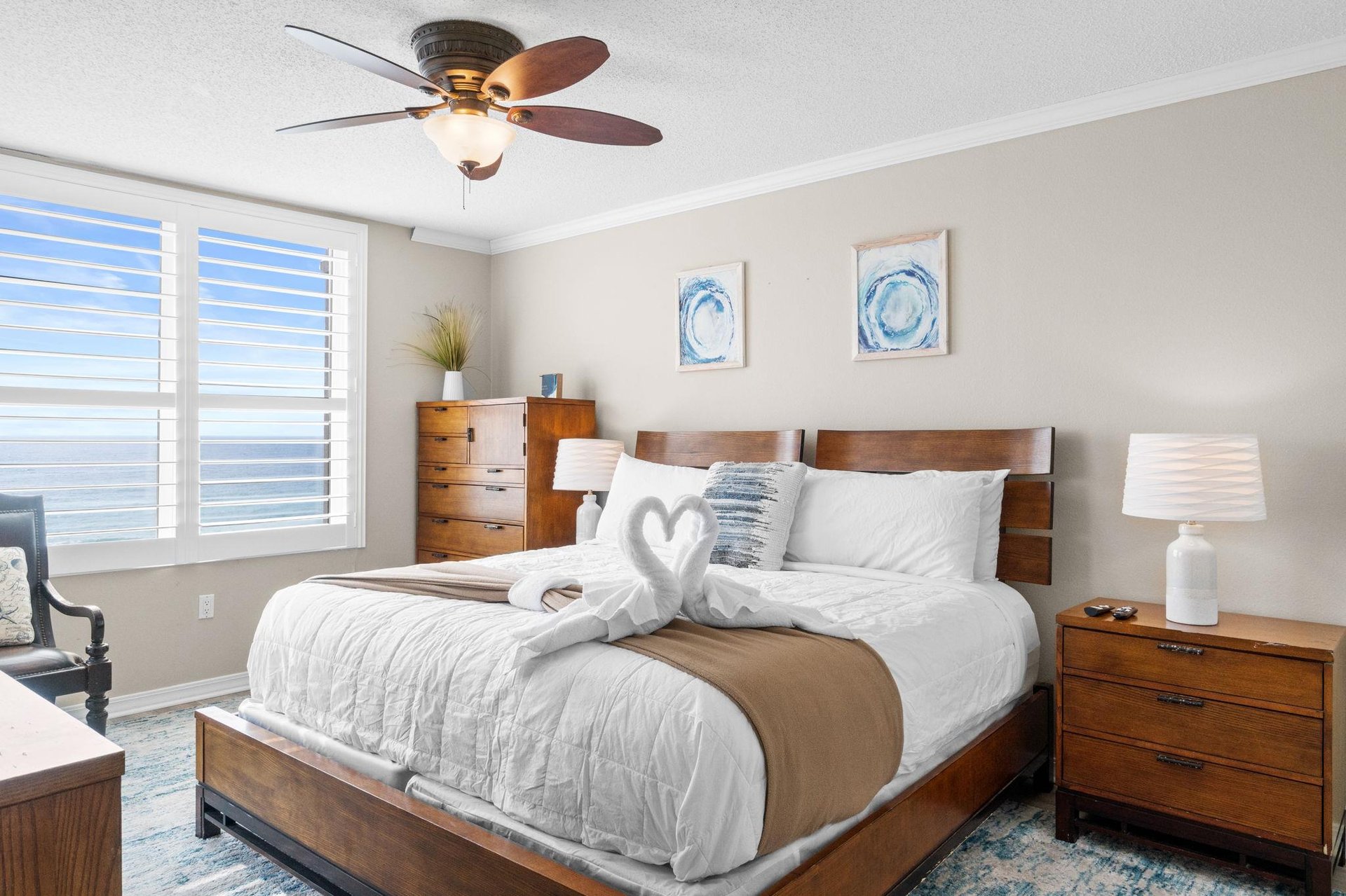 Ocean View Retreat Experience ocean vistas from your king bed in this stylish room