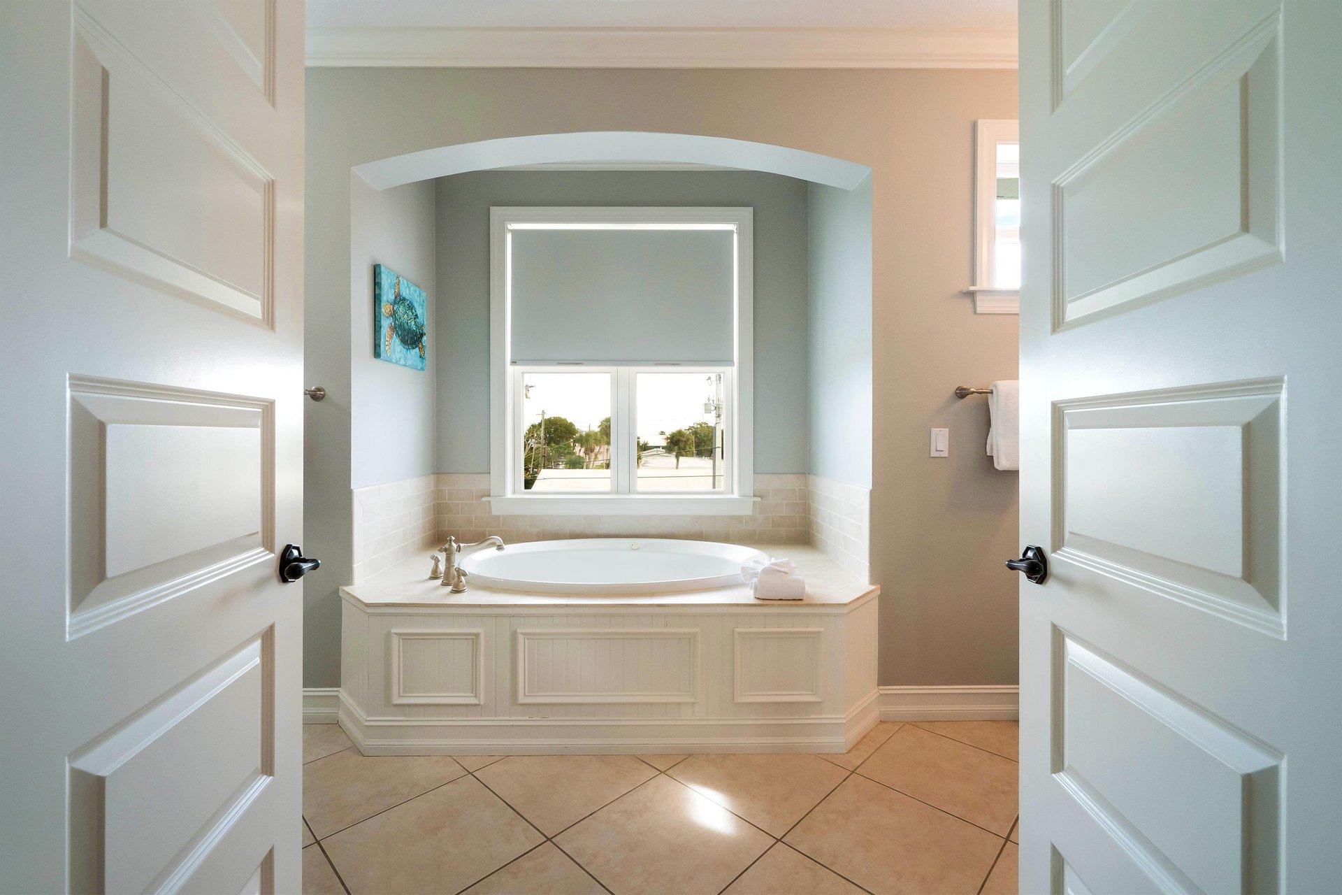 Primary Bedroom and Jetted Garden Tub