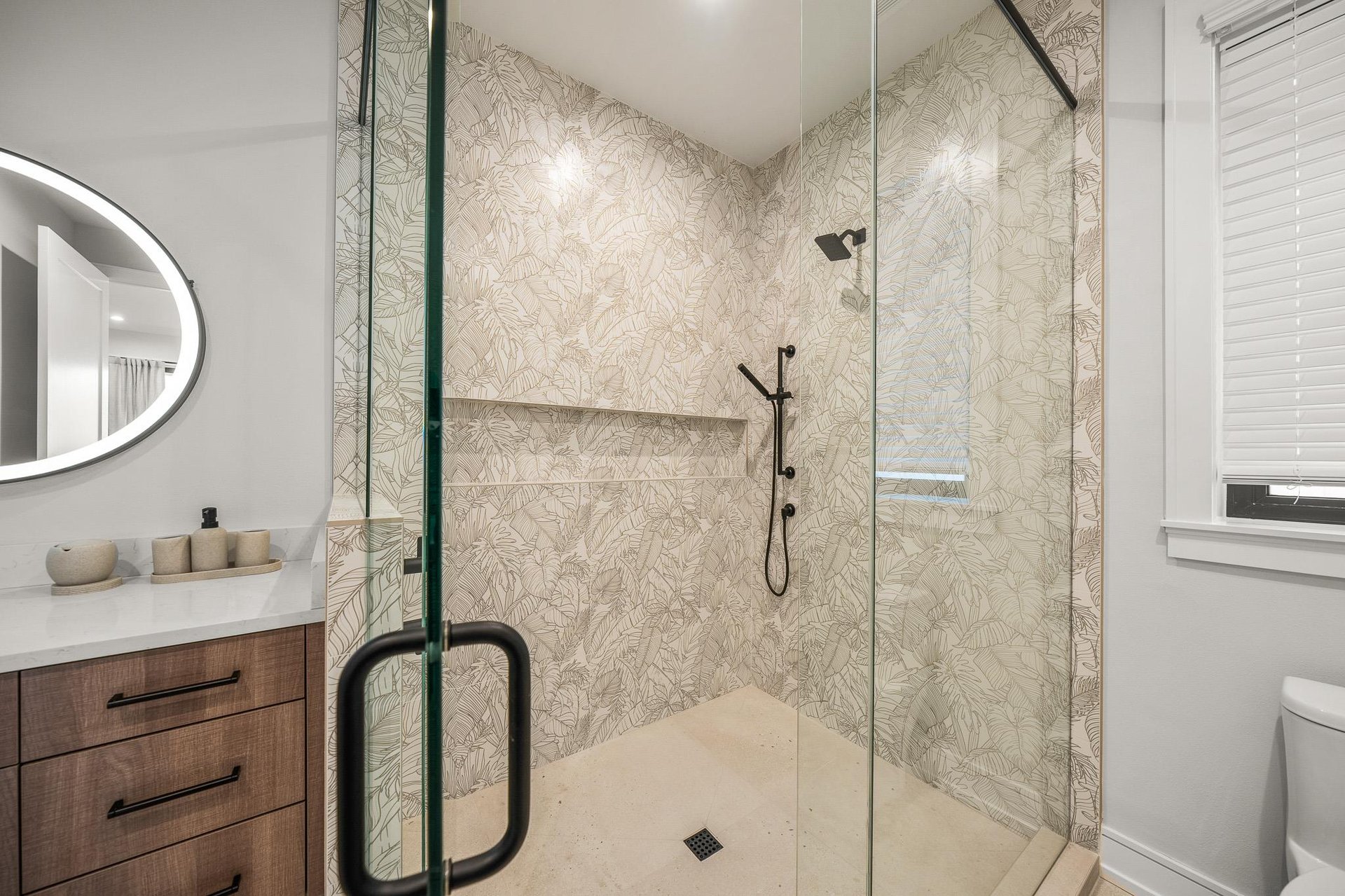 Clean Bathroom with Rain Shower