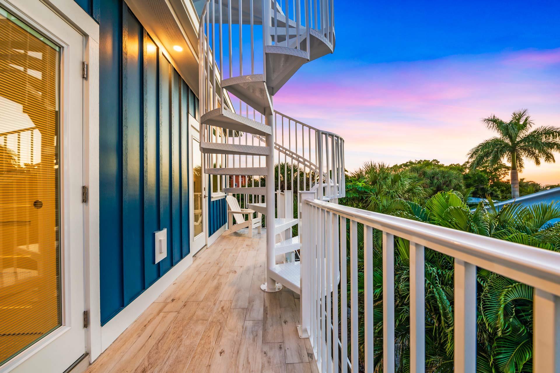 Balcony Stairs up to Roof Top Deck