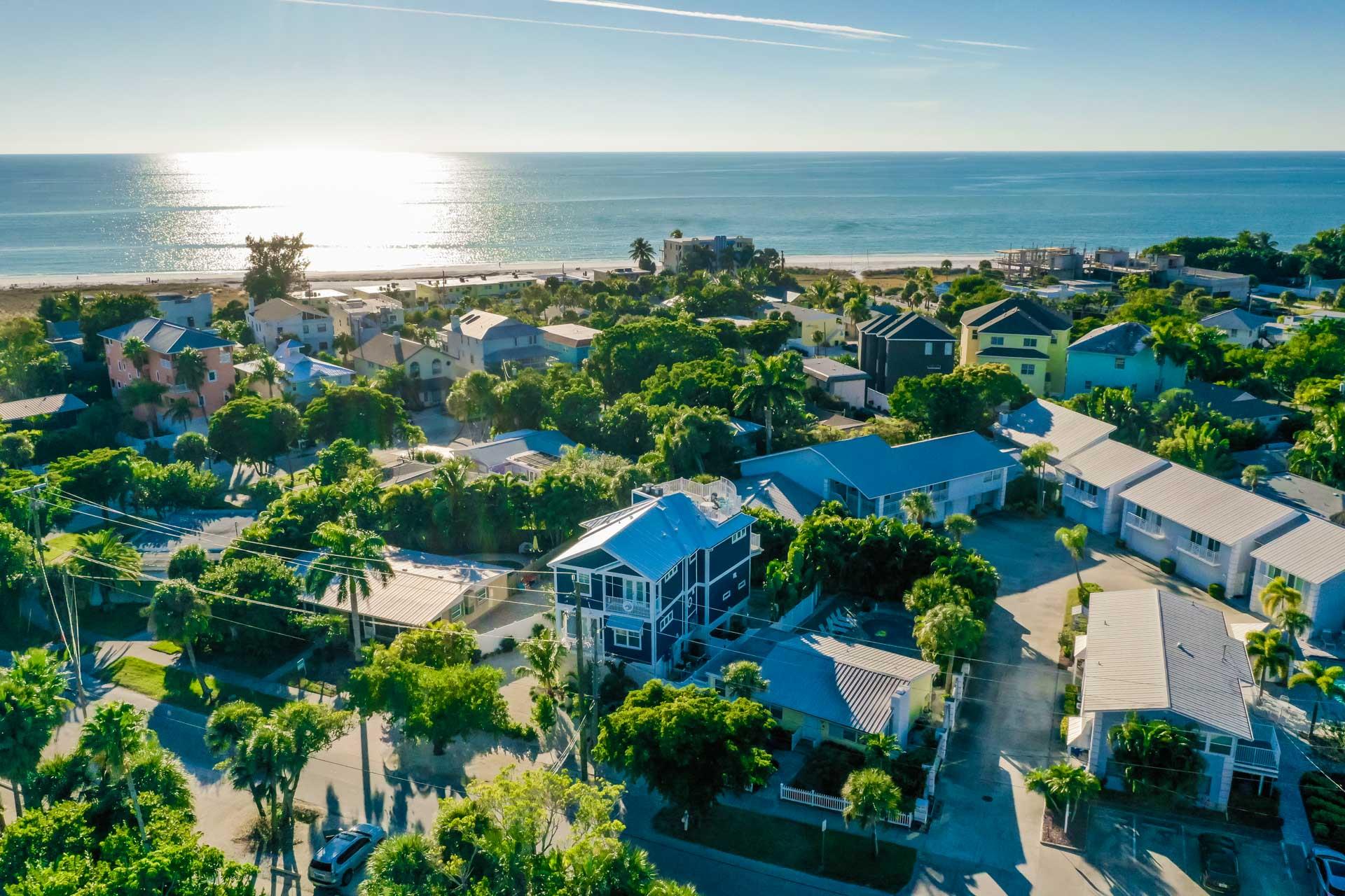 Ariel View of Home  Walk to Beach and Village