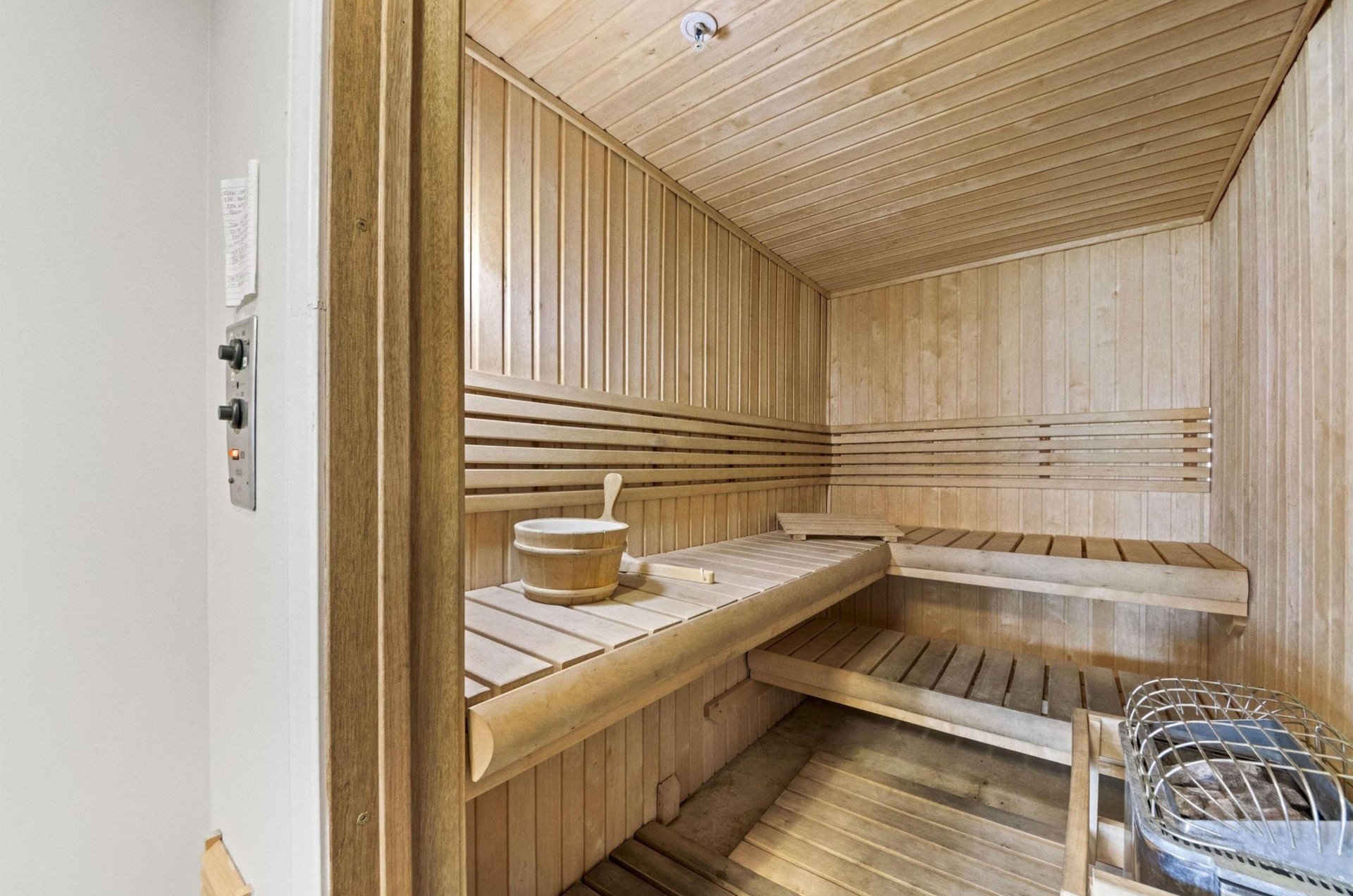 The interior of the sauna at Sea Breeze Condos