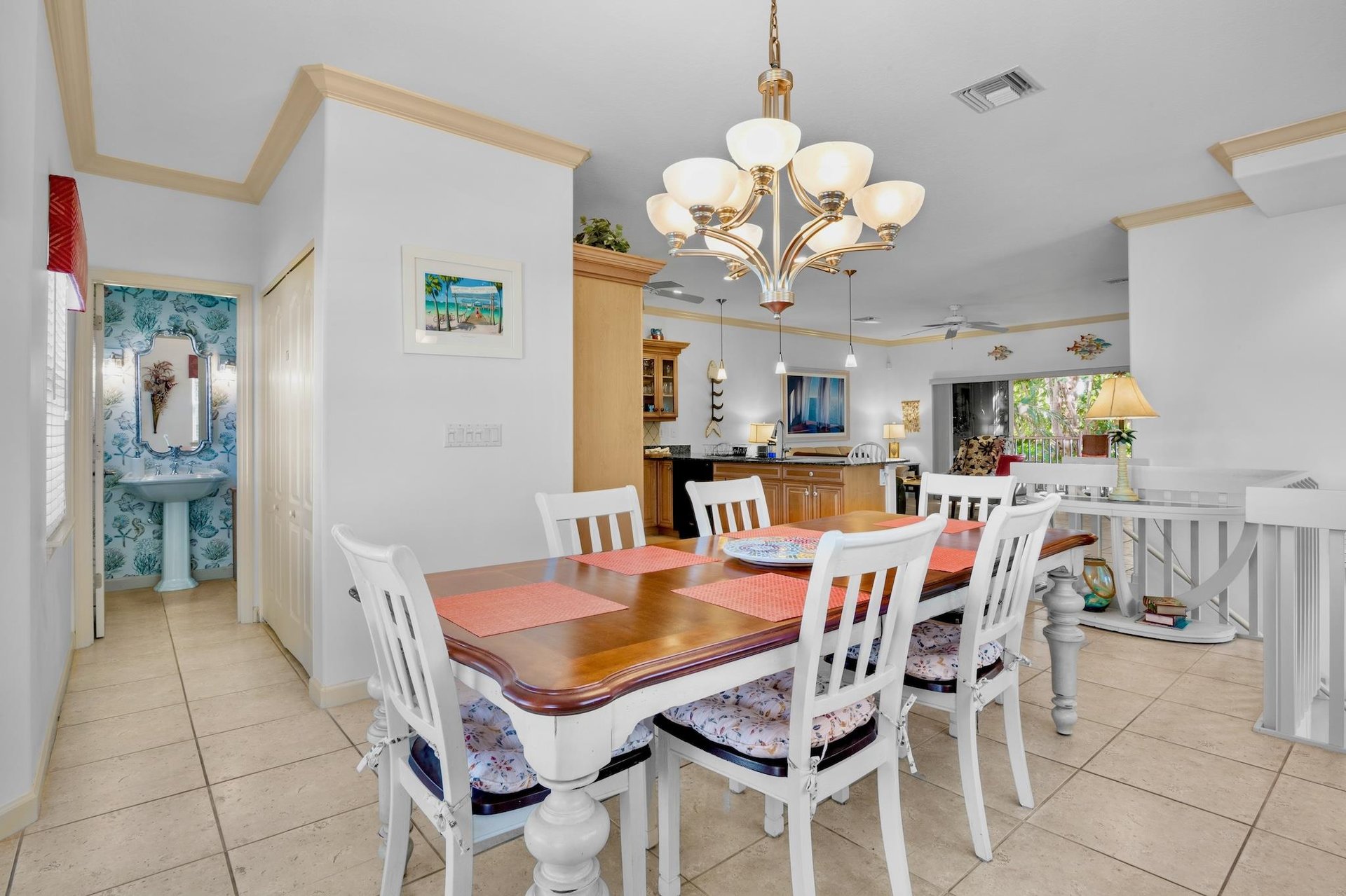 Spacious dining area