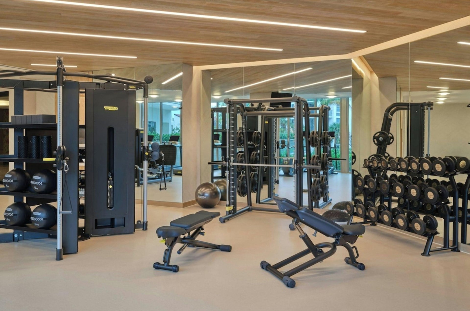 The gym at The St. Regis Longboat Key Resort