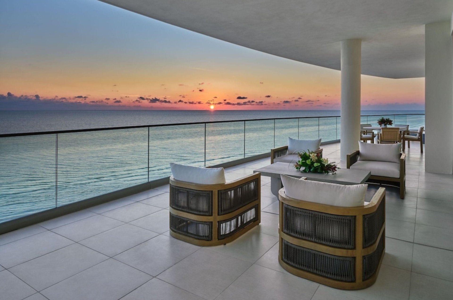 A balcony overlooking the Gulf