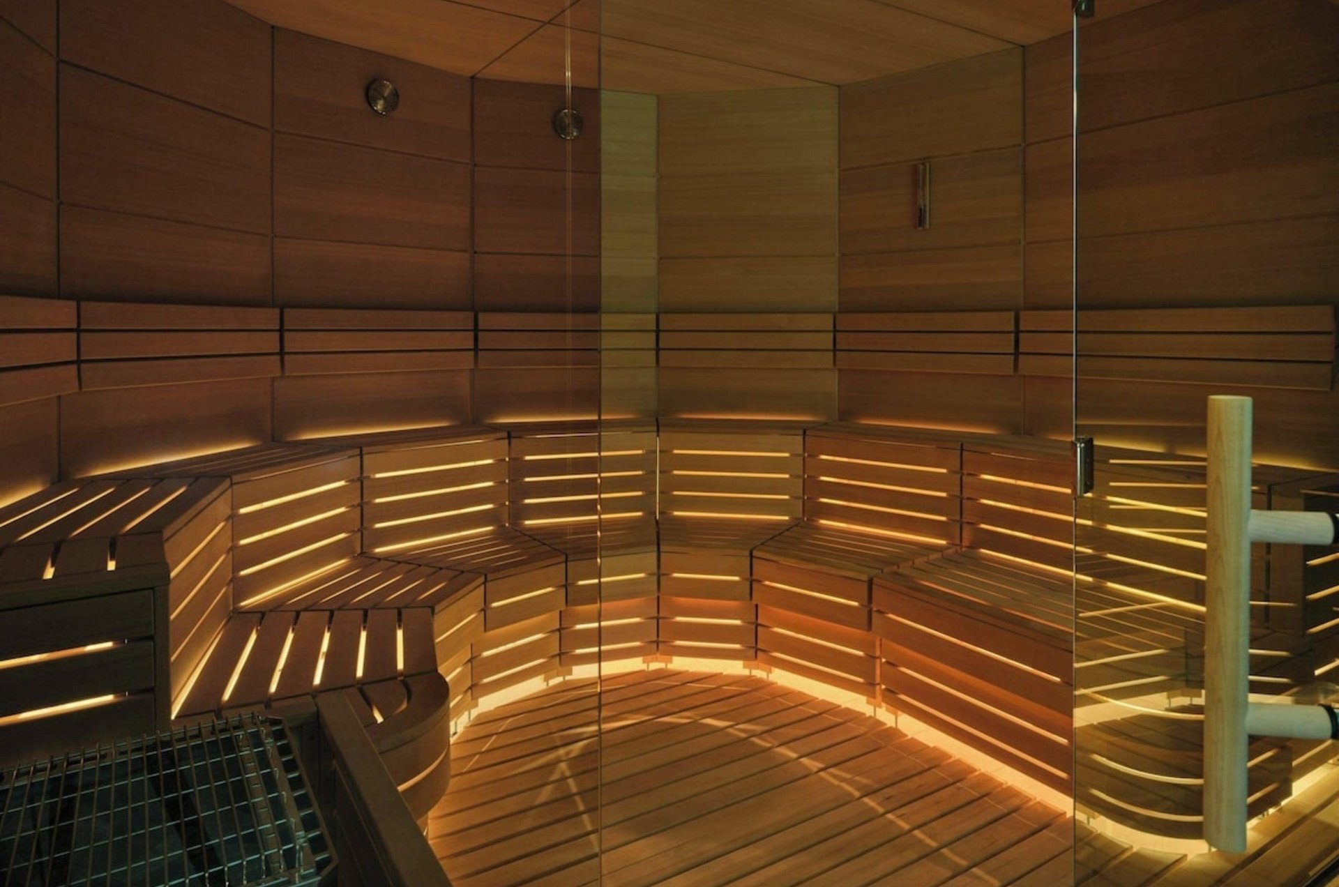 The spacious, onsite sauna