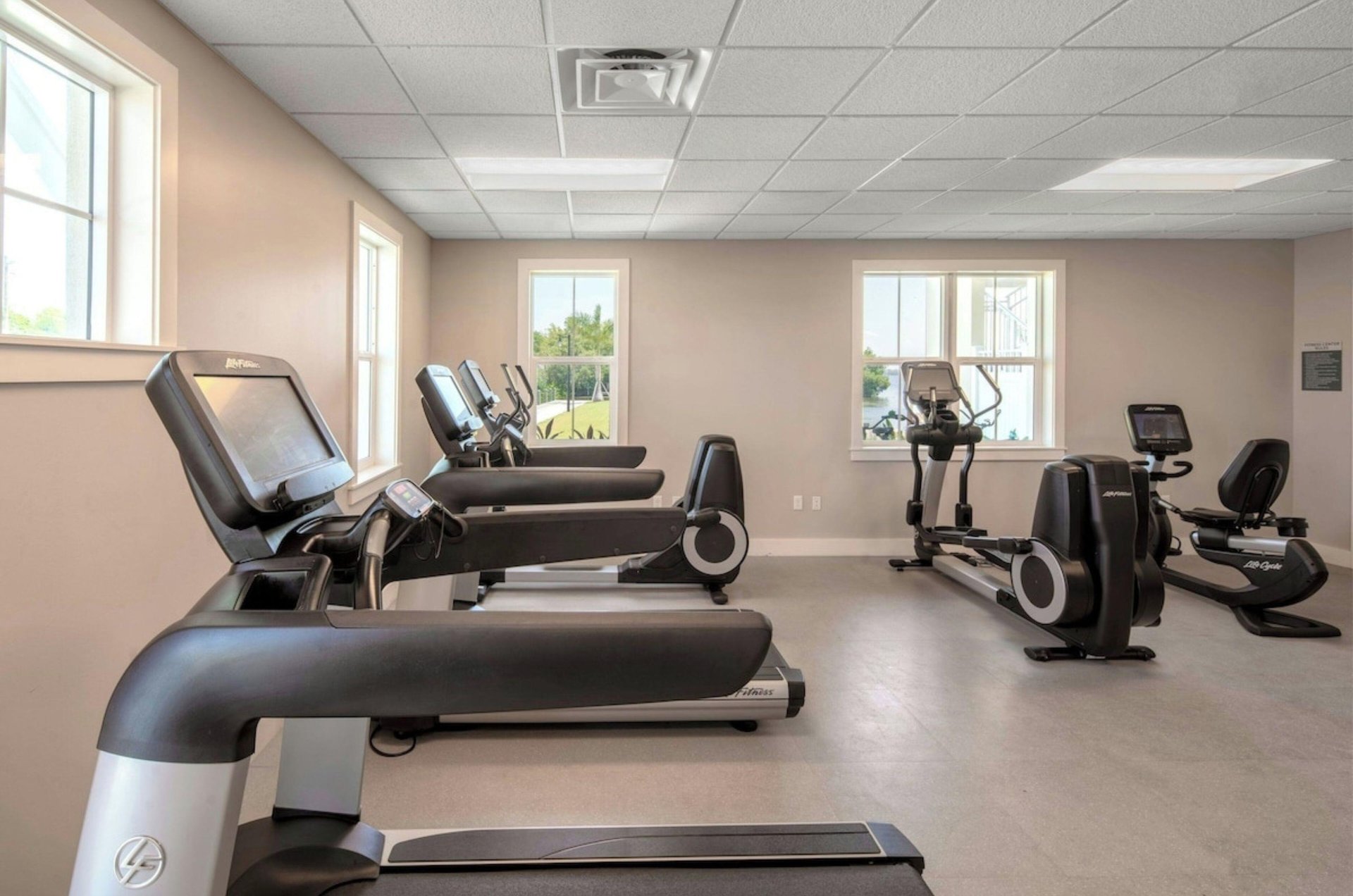 The propertys fitness center