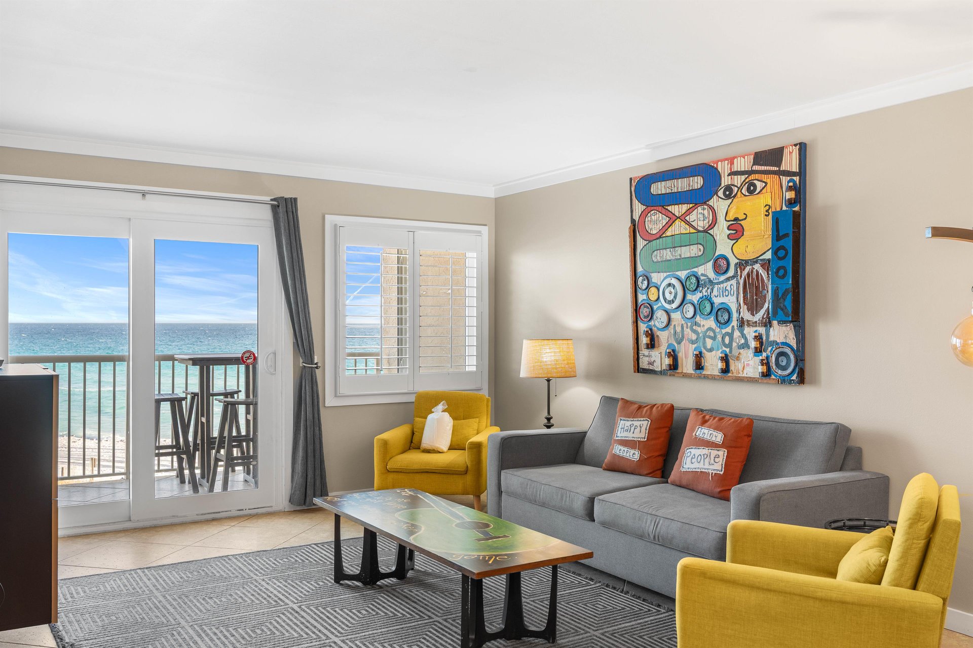 Living Area with Gulf Views