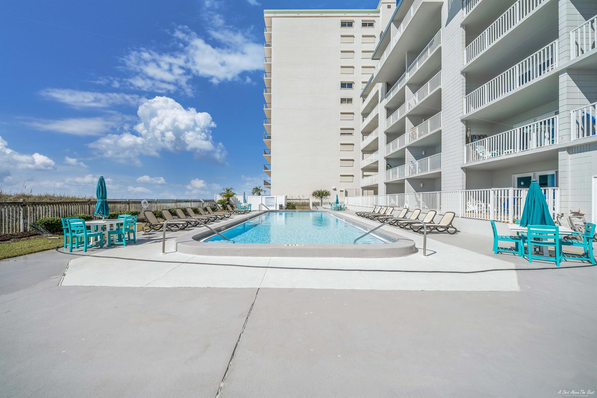 Take a break from the salt water and take a dip in the heated swimming pool.