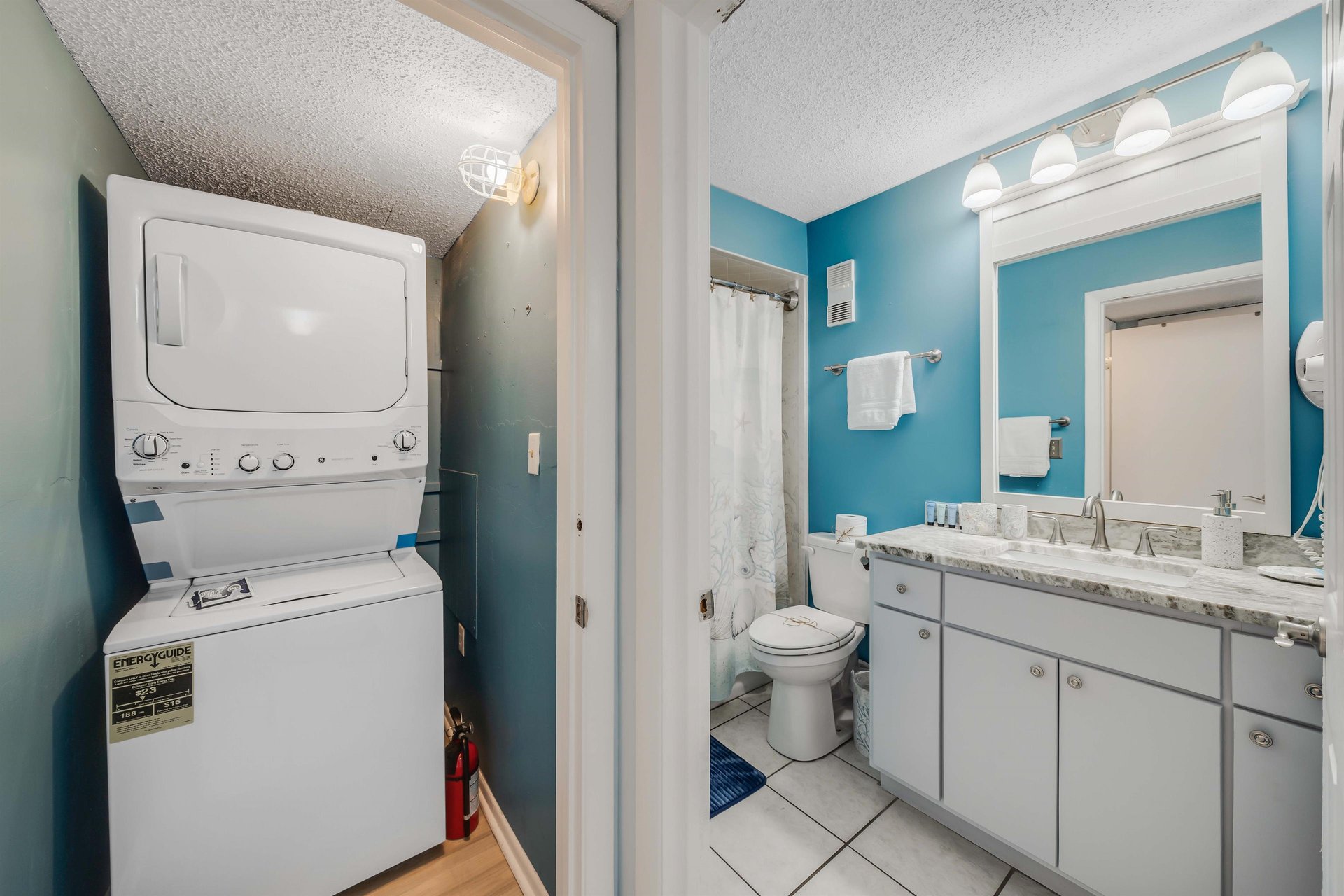 For your convenience, there is a washing machine and dryer located inside the unit for your use.