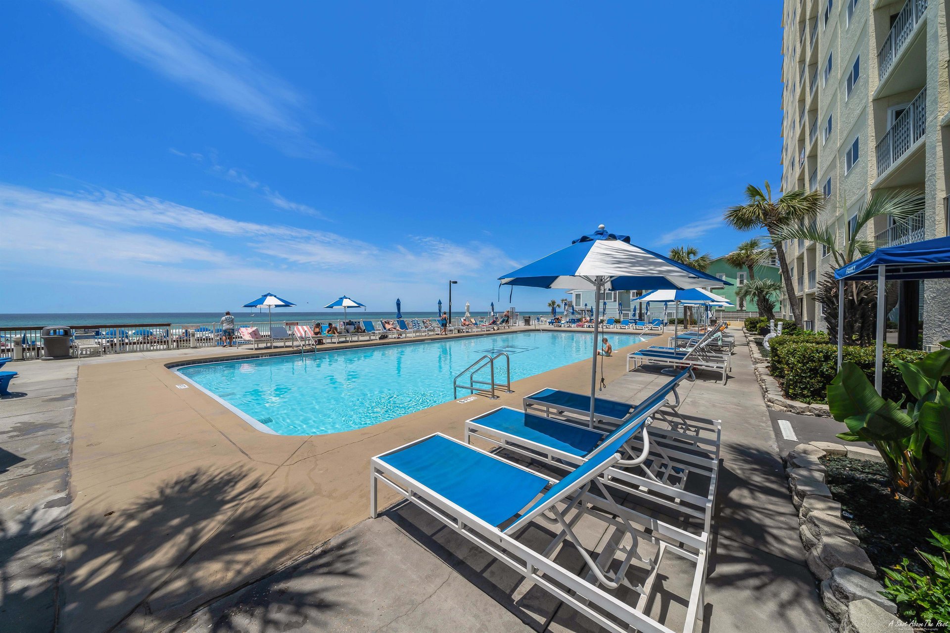 Cool off in one of Regency Towers gulf front swimming pools, one of which is seasonally heated.
