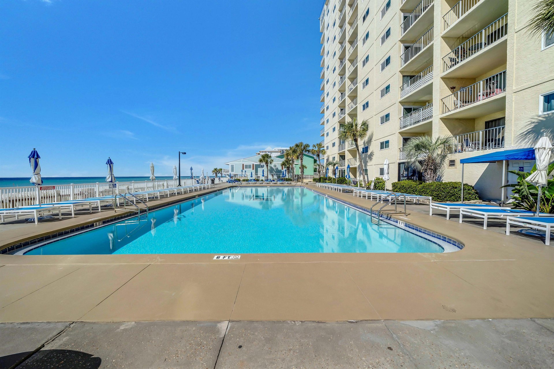 Cool off in one of Regency Towers gulf front swimming pools, one of which is seasonally heated.