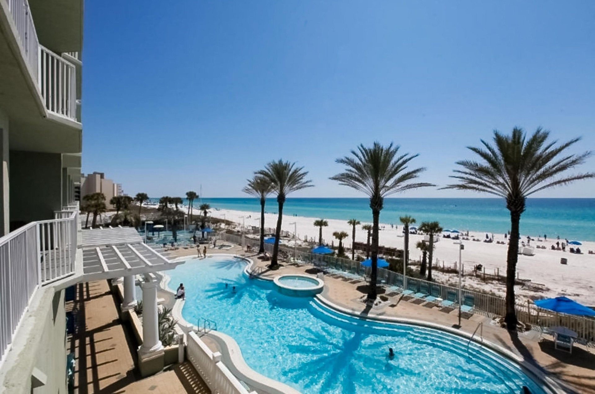 The resortstyle swimming pool  at Boardwalk Beach Resort