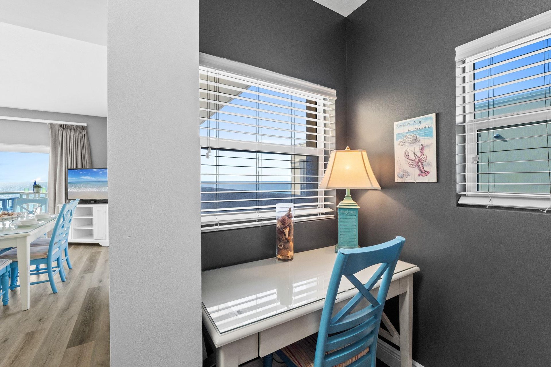 Perfect area for a little work space if needed.