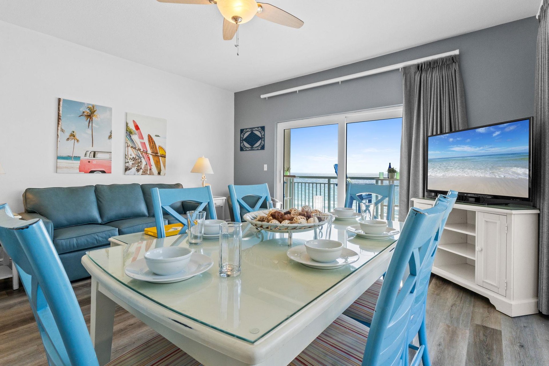 Seating for six with views