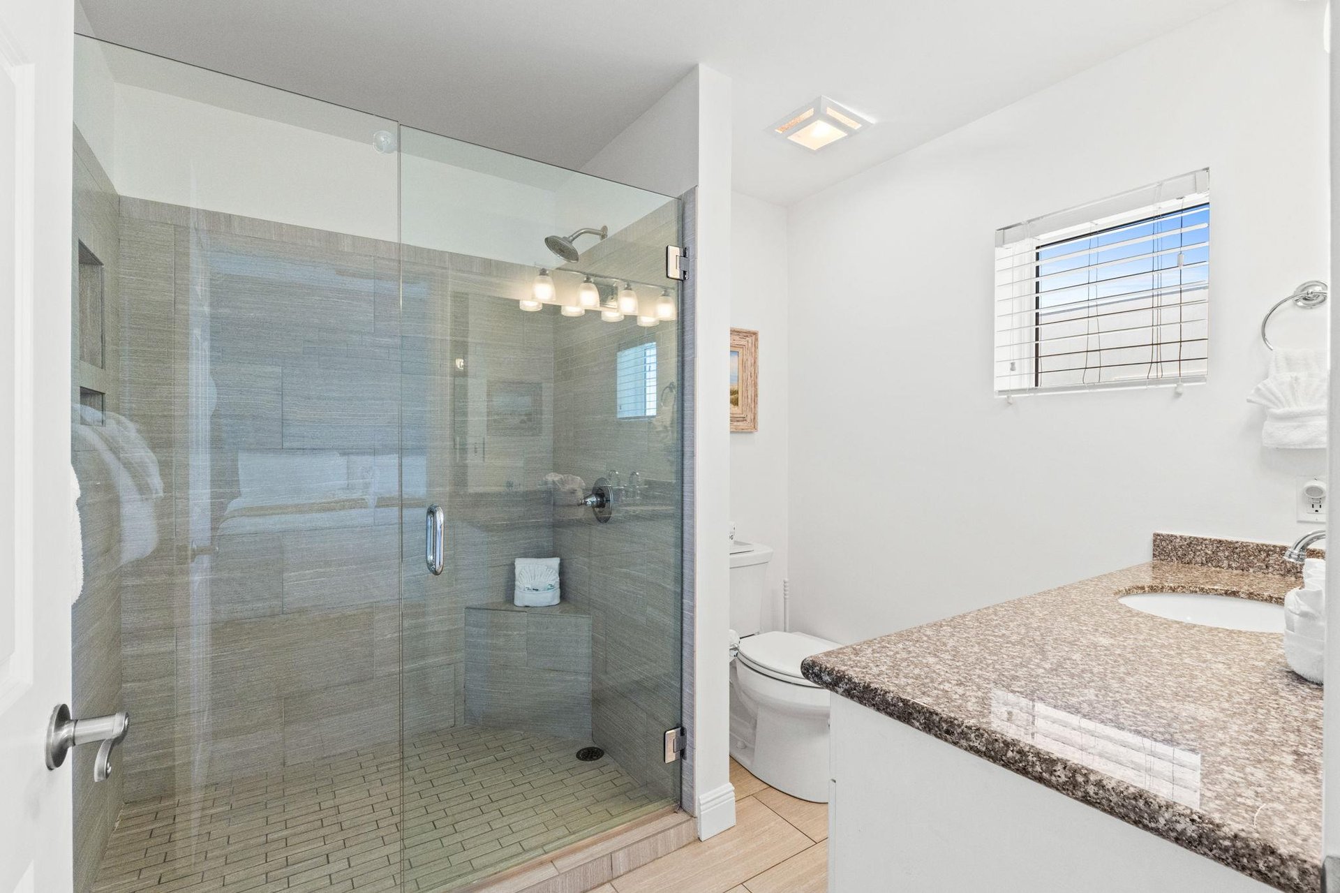 With a walkin shower.