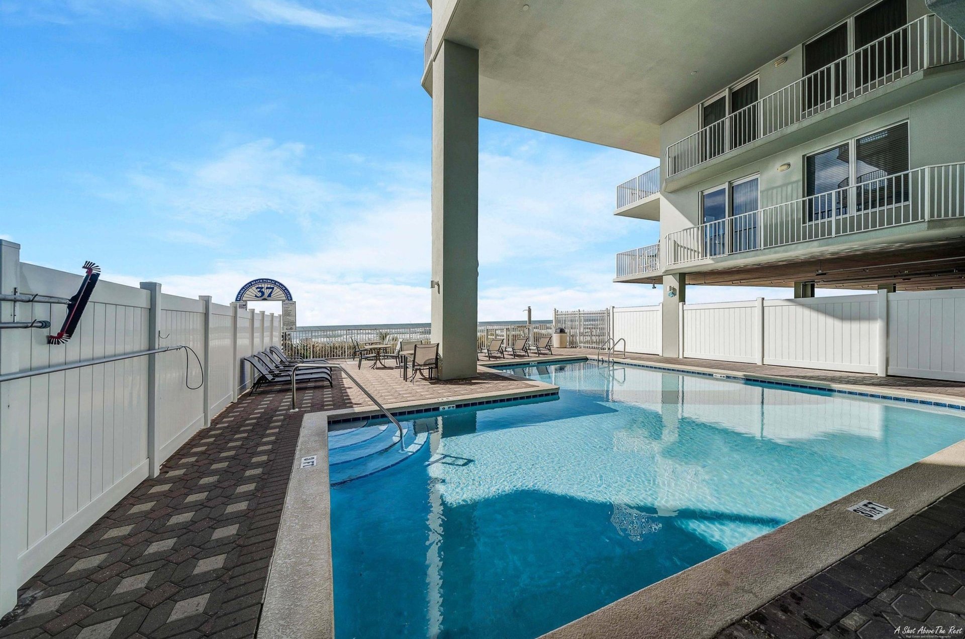 Take a dip in the outdoor pool