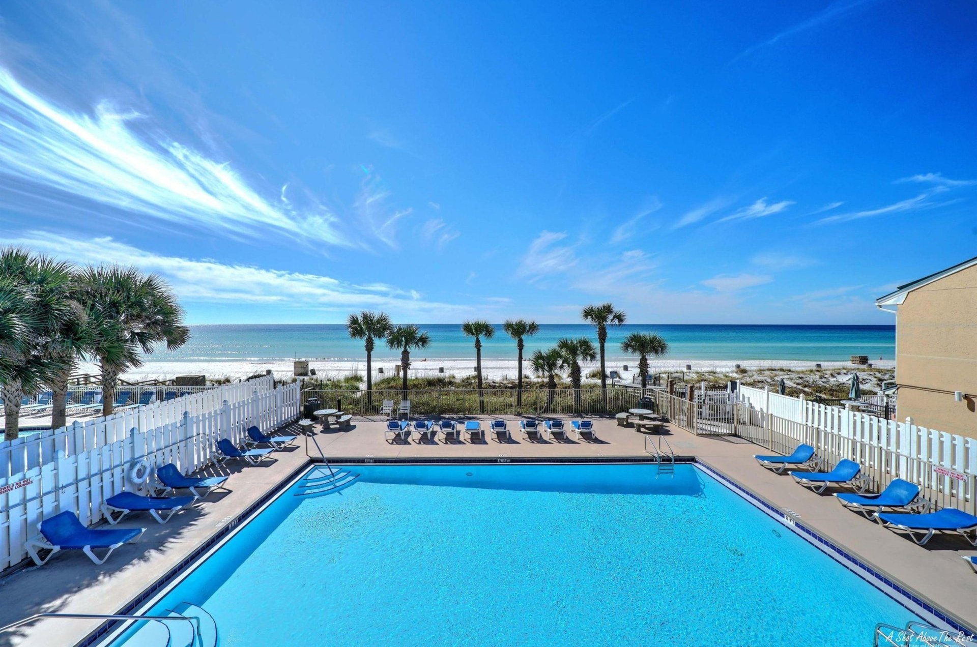 The beachfront swimming pool