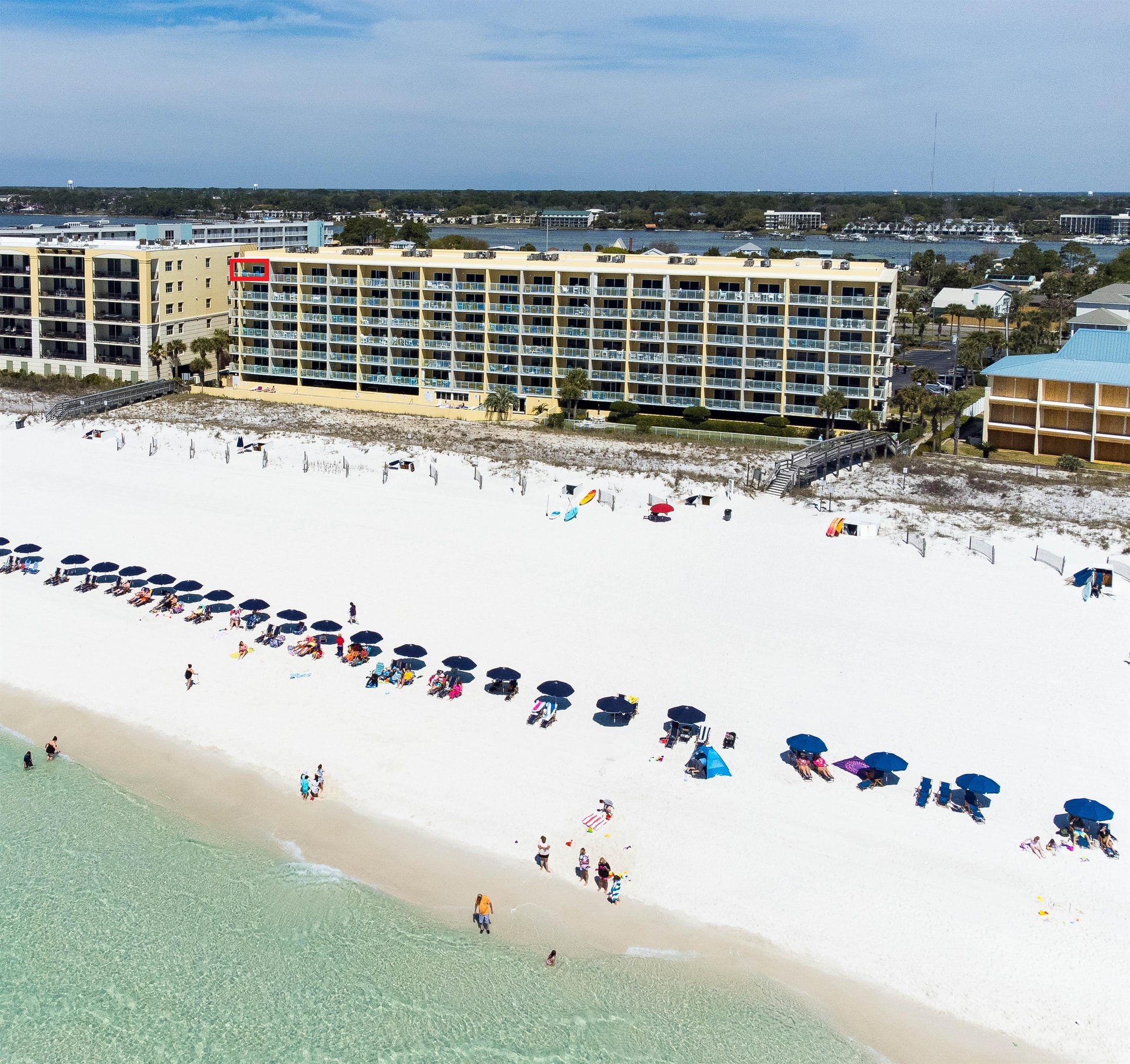 The beach is just a few steps away