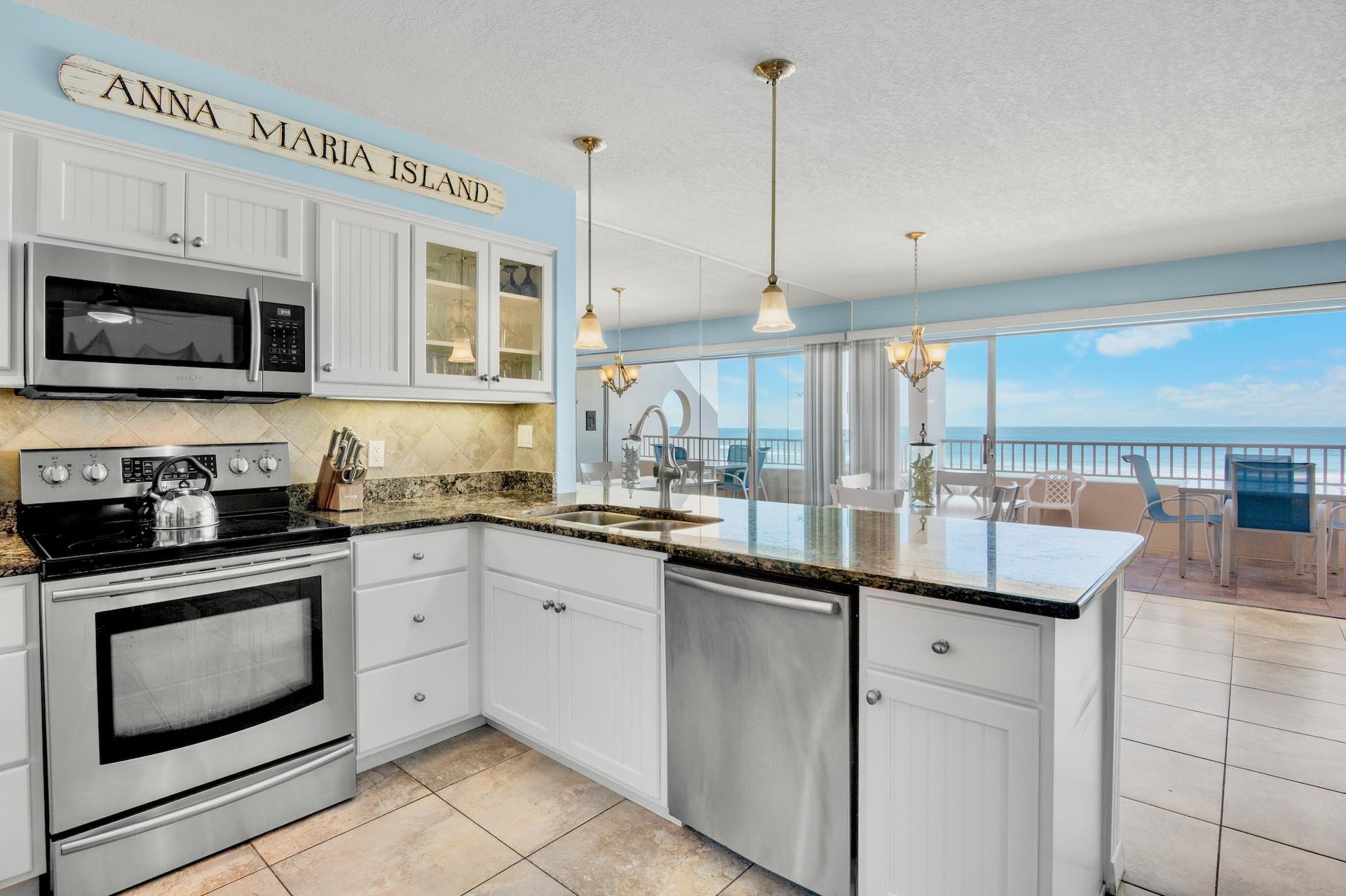 Kitchen view of beach