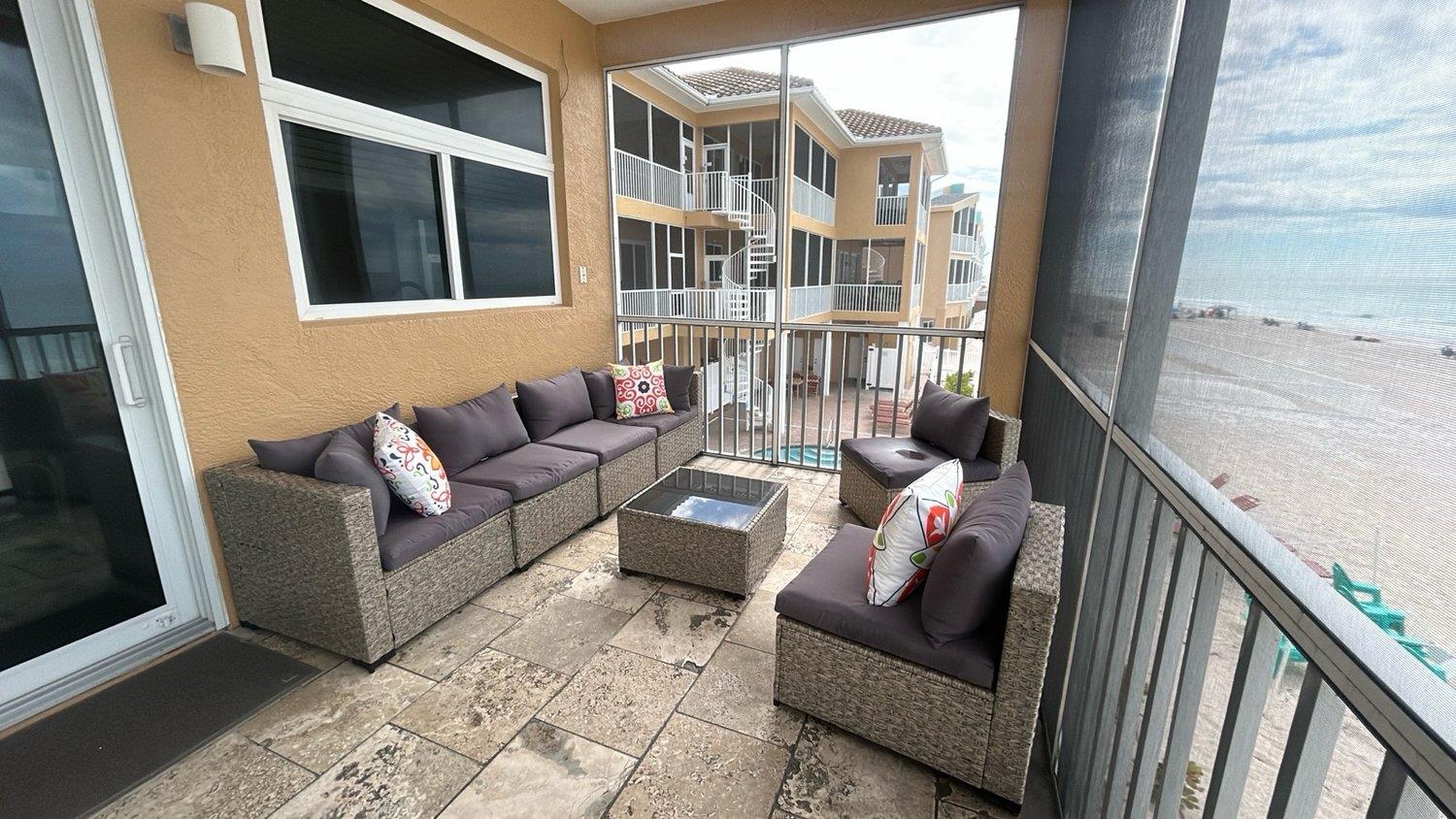 Private balcony with ocean views