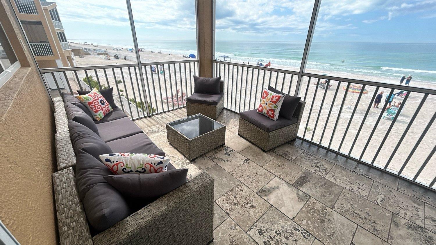 Private balcony with ocean views