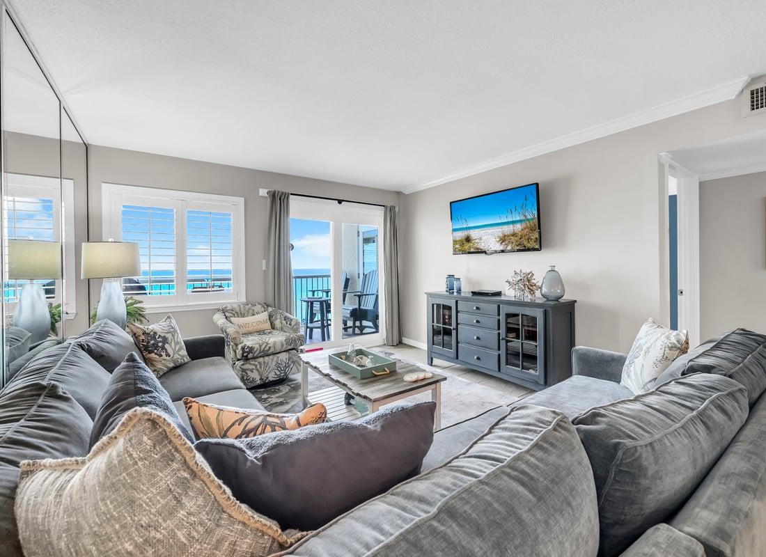 Living Area with Sectional Sleeper Sofa