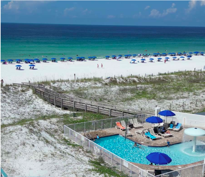 Beach view at Wavecrest Lodge in Fort Walton Beach, Florida