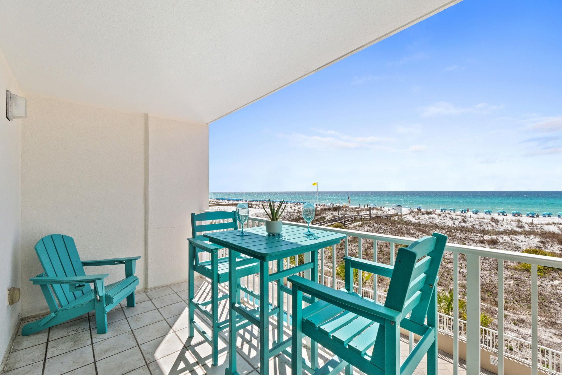 A westward view from the private balcony