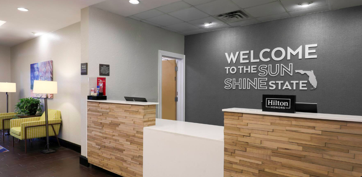 Lobby at the Hampton Inn at Fort Walton Beach, Florida