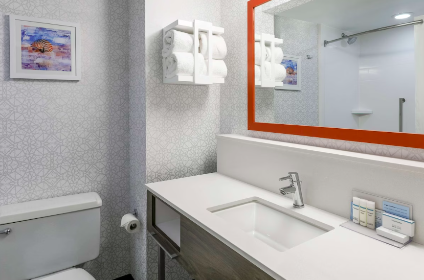 Bathroom at the Hampton Inn at Fort Walton Beach, Florida