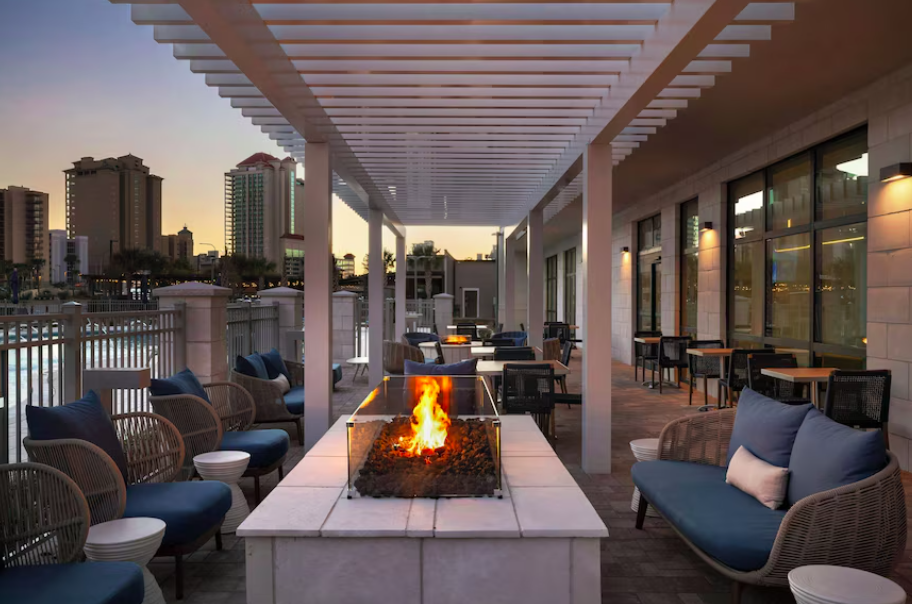 Patio at SpringHill Suites Orange Beach at the Wharf