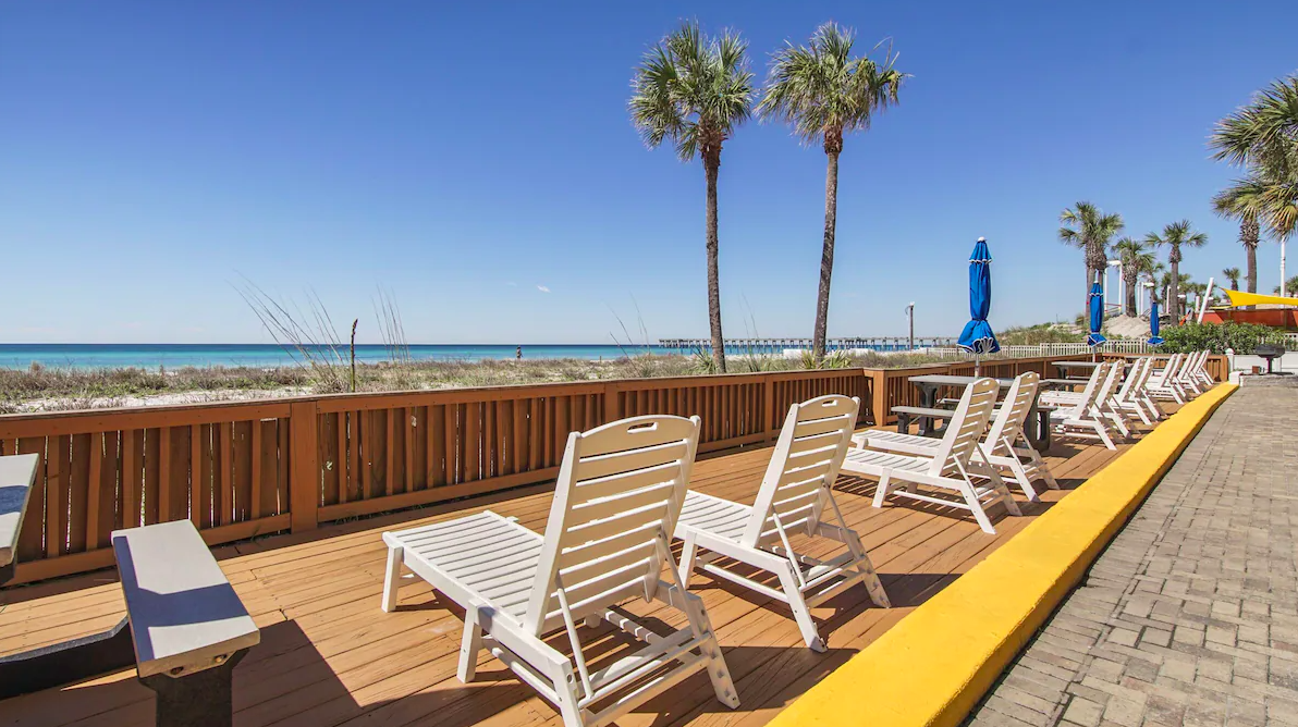 Patio at the Osprey Motel in Panama City Beach, Florida