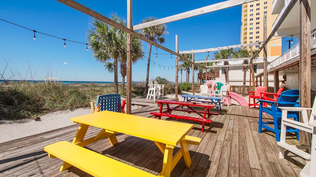 Patio at the Osprey Motel in Panama City Beach, Florida