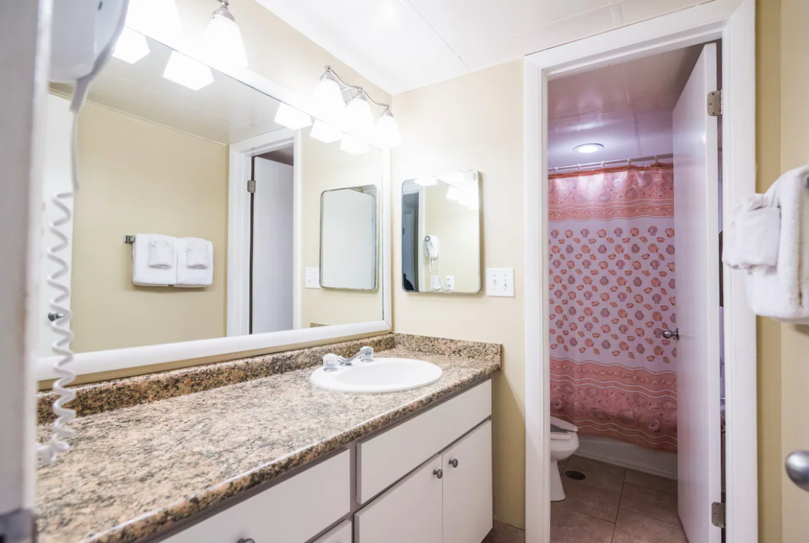 Bathroom at the Osprey Motel in Panama City Beach, Florida