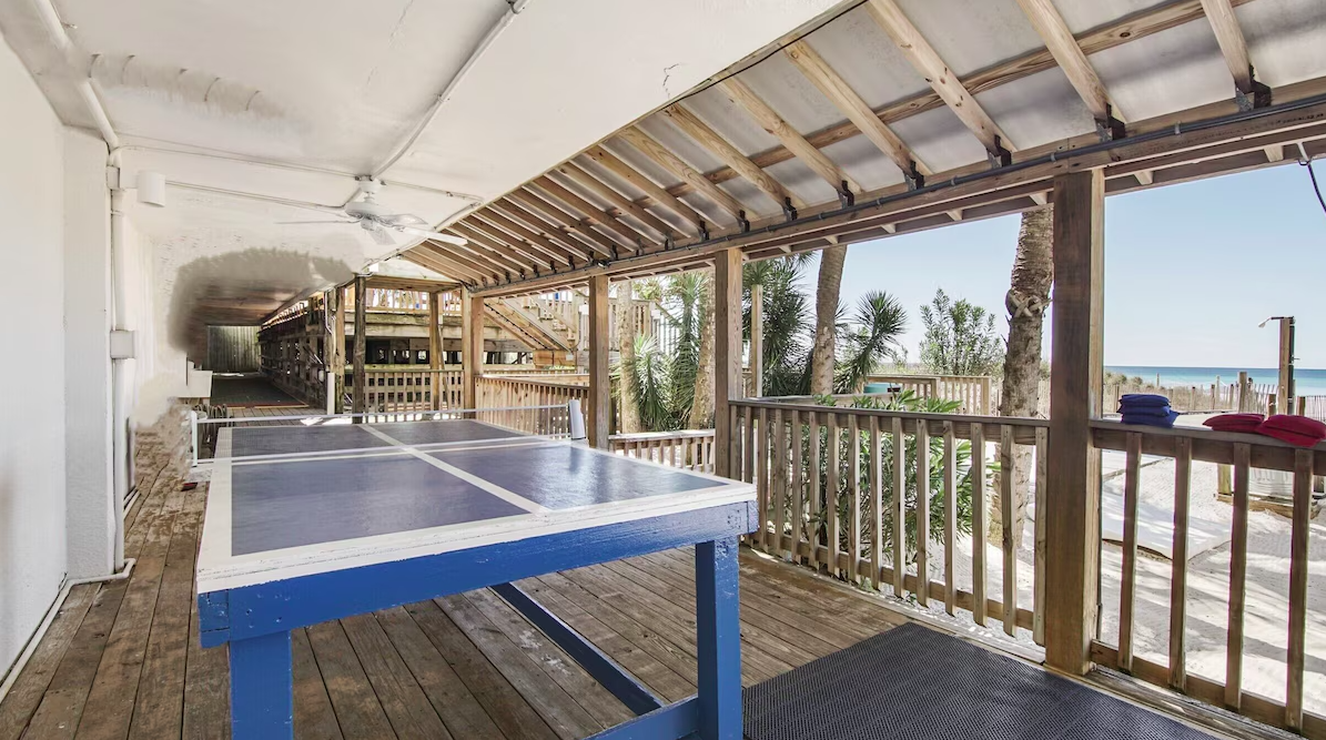 Patio at the Osprey Motel in Panama City Beach, Florida