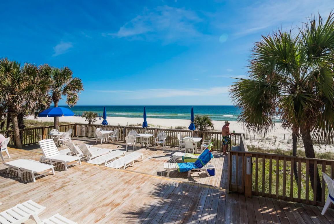 Patio at the Osprey Motel in Panama City Beach, Florida