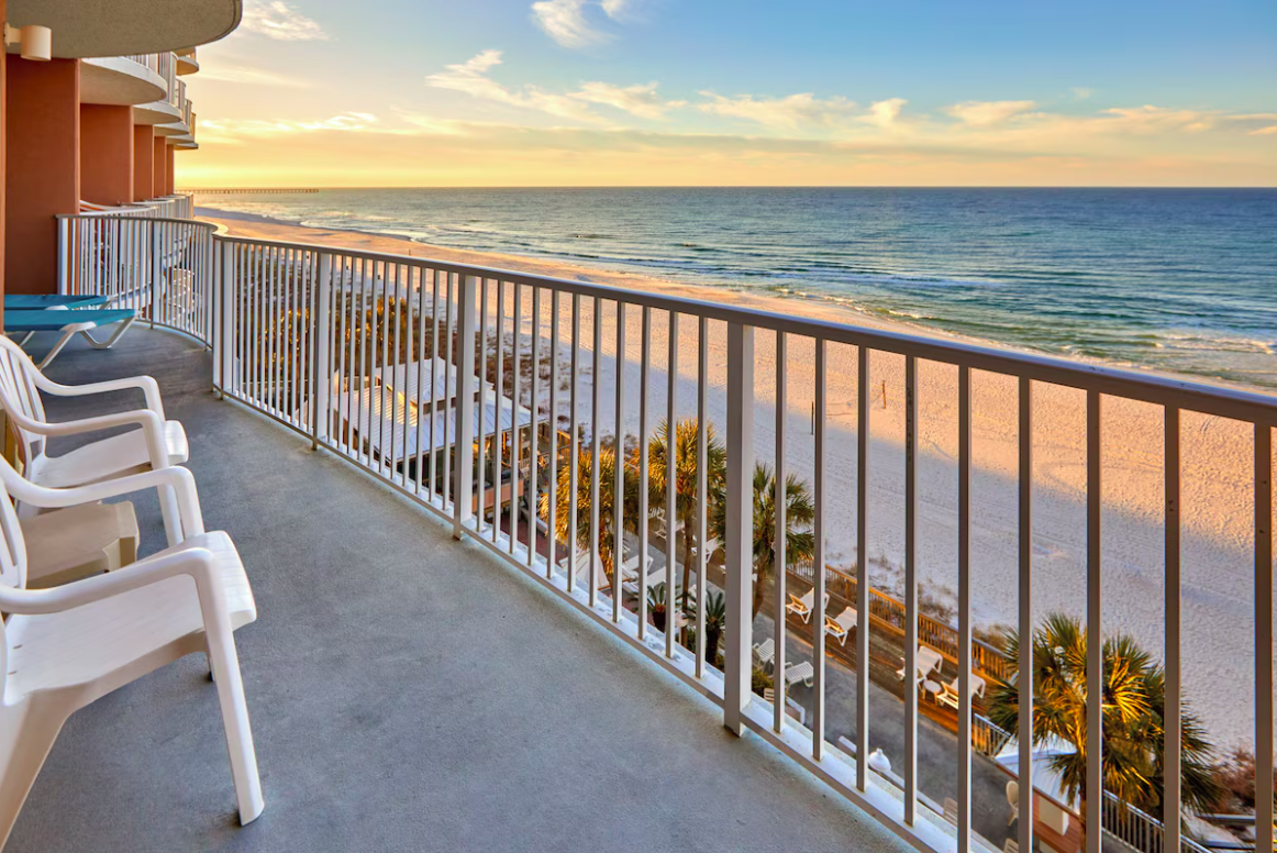 Balcony view at Palmetto Inn  Suites in Panama City Beach, Florida