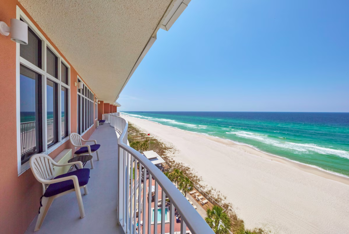 Balcony view at Palmetto Inn  Suites in Panama City Beach, Florida