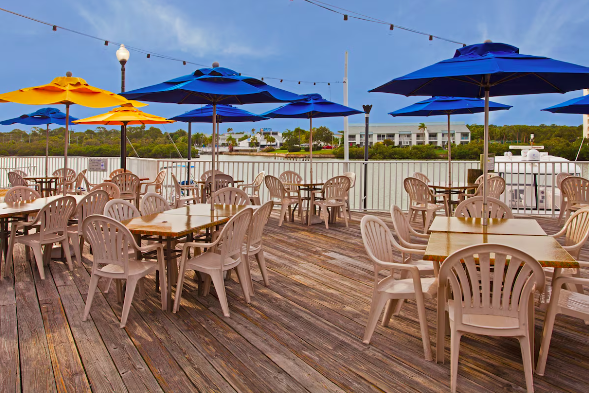 Patio at Holiday Inn Hotel  Suites Harbourside in Clearwater Beach, Florida
