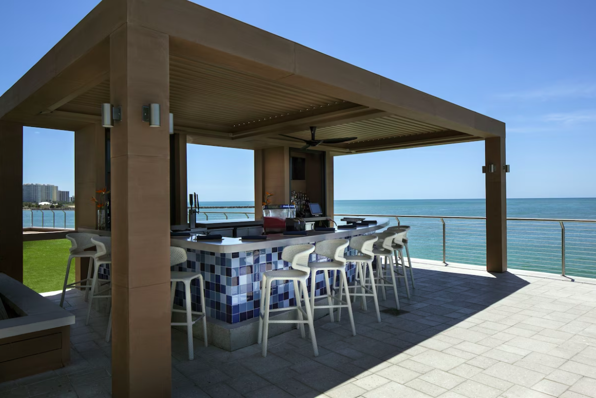 Patio at at Opal Sands Resort in Clearwater Beach, Florida