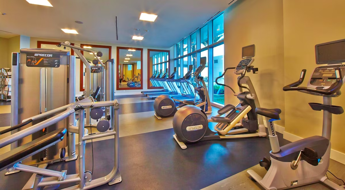 Fitness center at Opal Sands Resort in Clearwater Beach, Florida