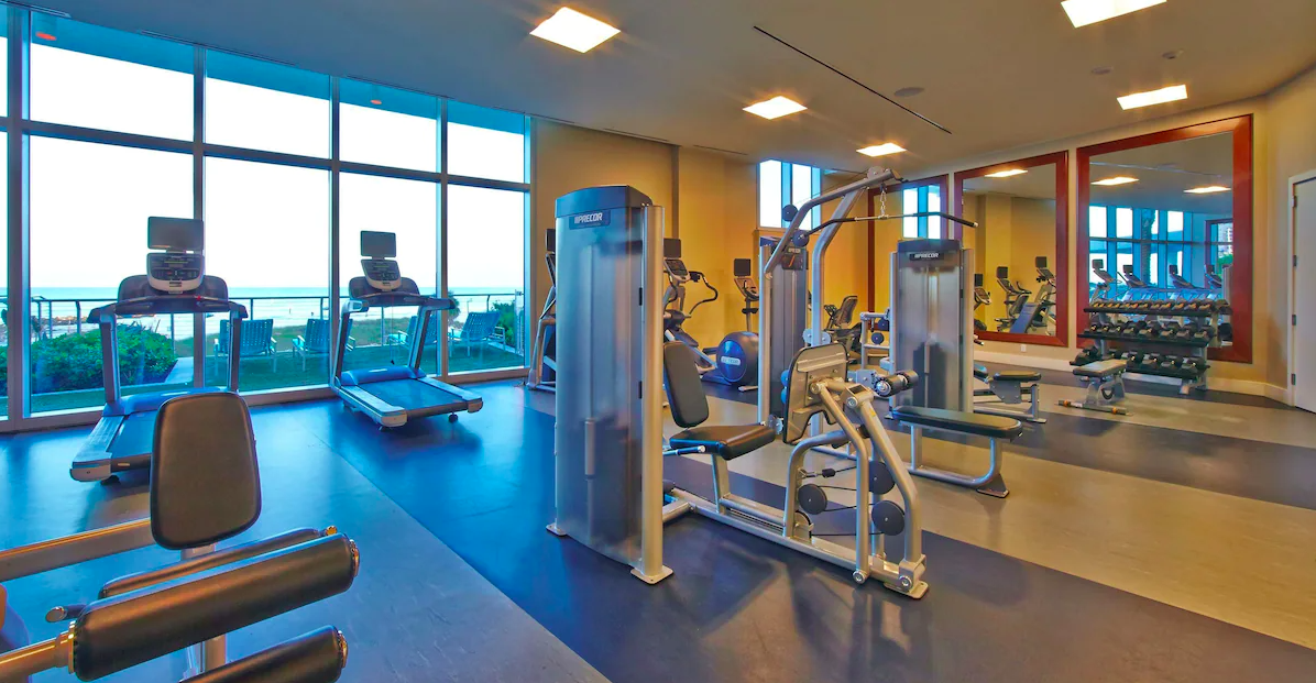 Fitness center at Opal Sands Resort in Clearwater Beach, Florida