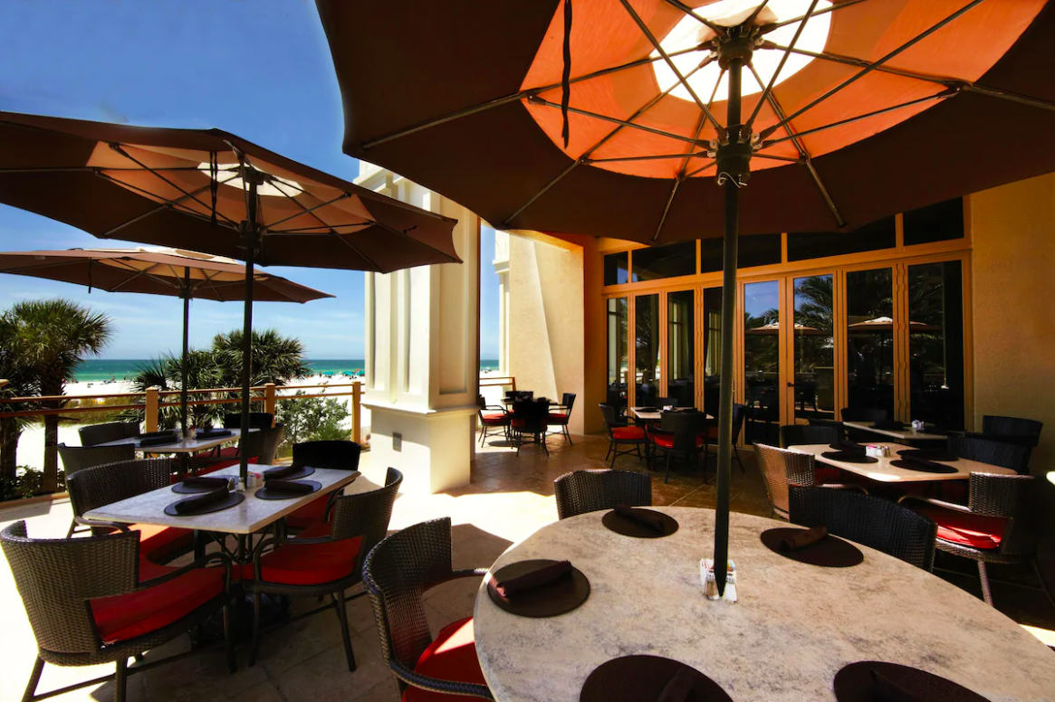 Patio at Sandpearl Resort in Clearwater Beach, Florida