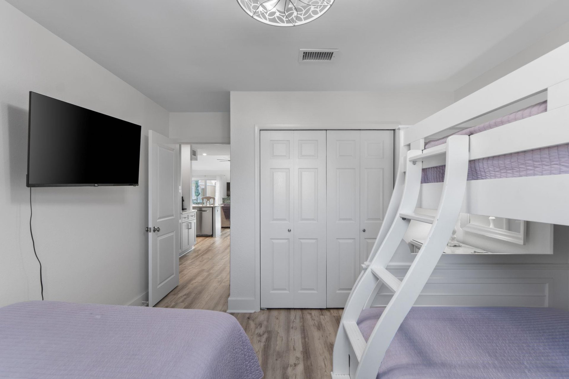 Your spacious bedroom features both a comfy king bed and fun bunk beds, perfect for families or groups traveling together.