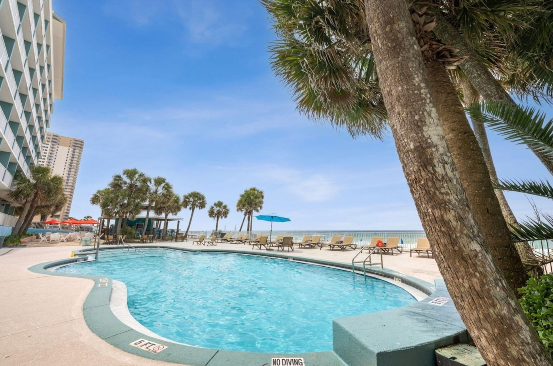 The outdoor swimming pool at Beachcomber by the Sea