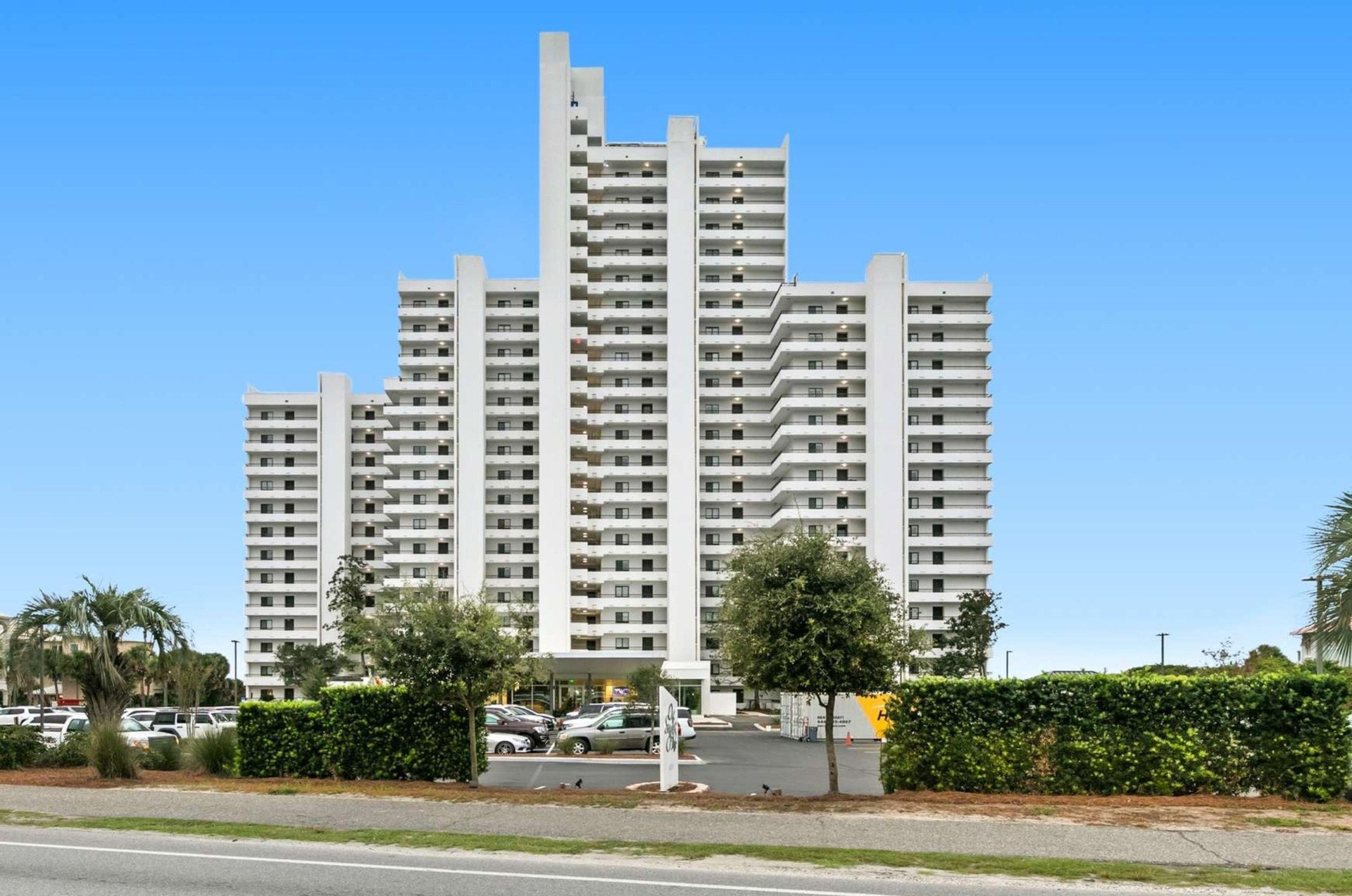 View from the street of One Seagrove Place in Seagrove Beach Florida